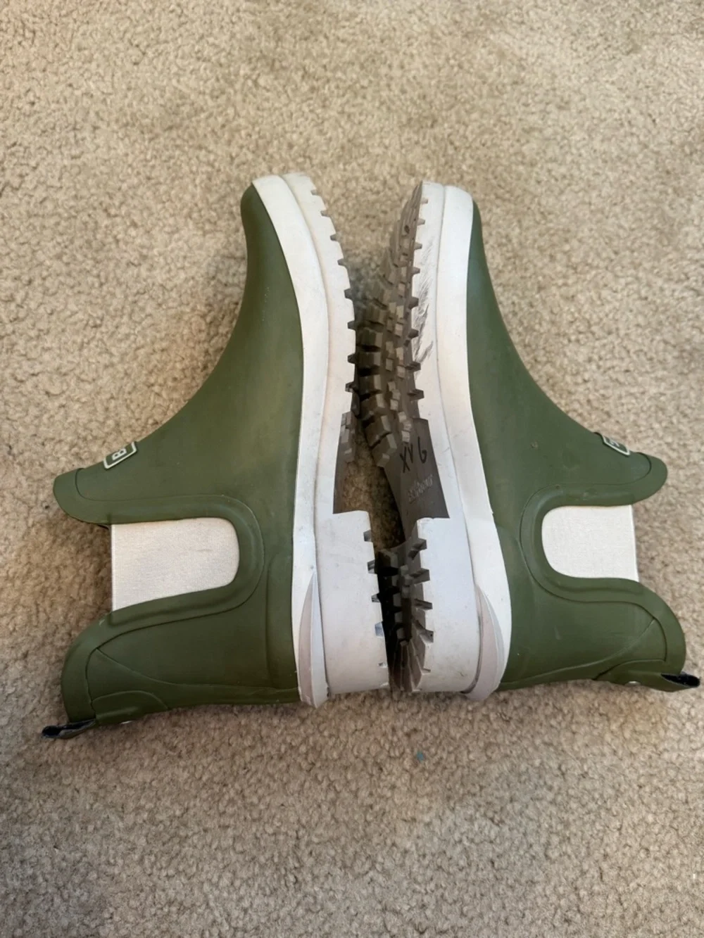 Barbour Olive Green Chelsea Rain Ankle Boots
